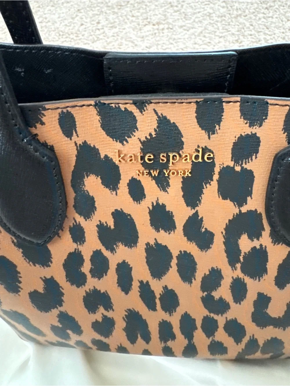 Kate Spade Leopard Print Leather Tote - Brown/Black